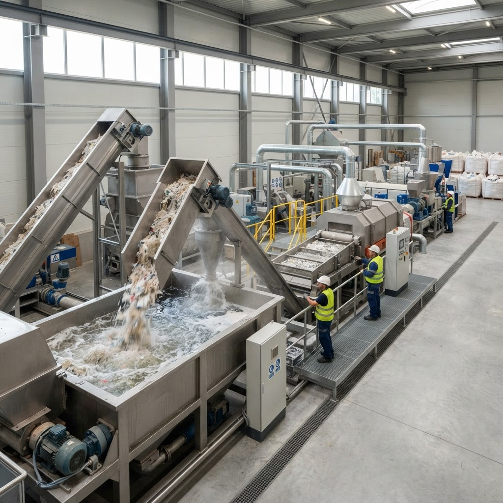 Washing and processing line